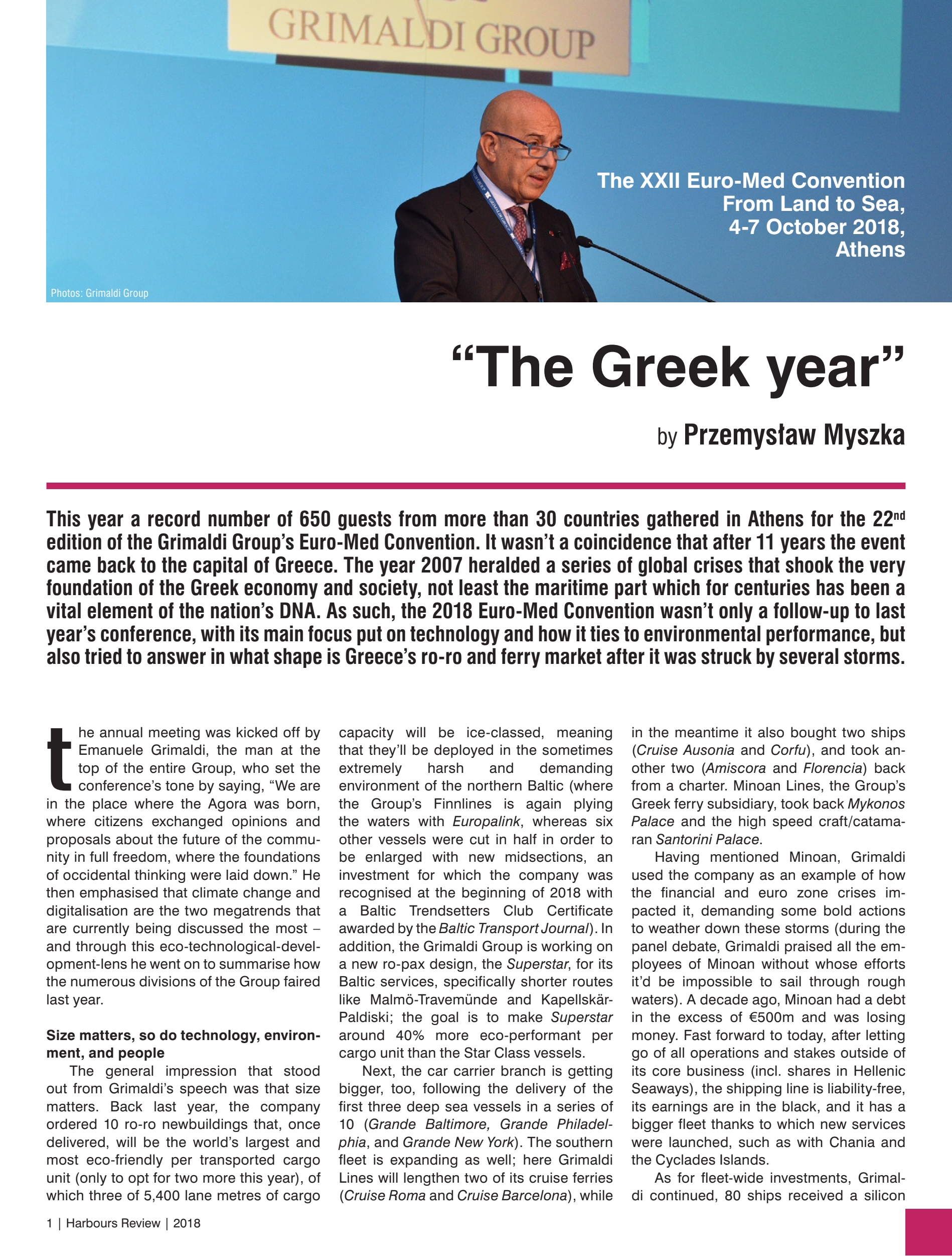"The Greek year". The XXII Euro-Med Convention From Land to Sea, 4-7 October 2018, Athens by Przemysław Myszka
