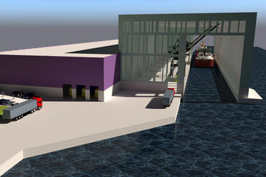 Ghent's first roofed sea terminal-warehouse