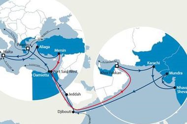 East Med. sea-linked with the Arabian Gulf and Indian Subcontinent