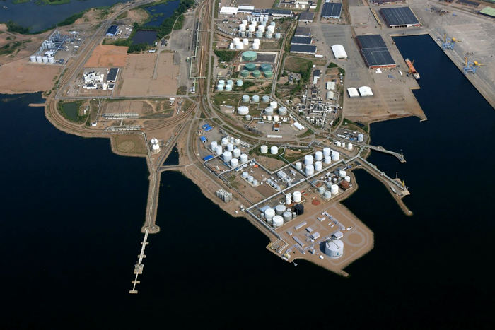 Location of the Hamina LNG terminal (photo: Wärtsilä)