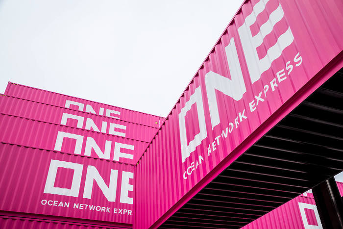 Containers of the Ocean Network Express (ONE; photo: ONE)